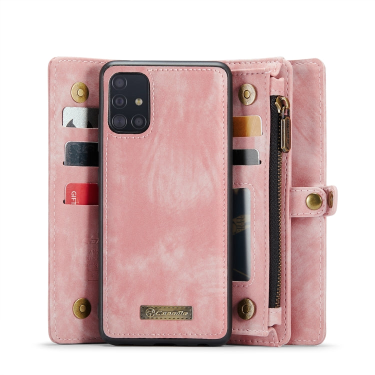 For Samsung Galaxy A71 4G CaseMe-008 Detachable Multifunctional Horizontal Flip Leather Case with Card Slot & Holder & Zipper Wallet & Photo Frame (Pink) - Galaxy Phone Cases by CaseMe | Online Shopping UK | buy2fix