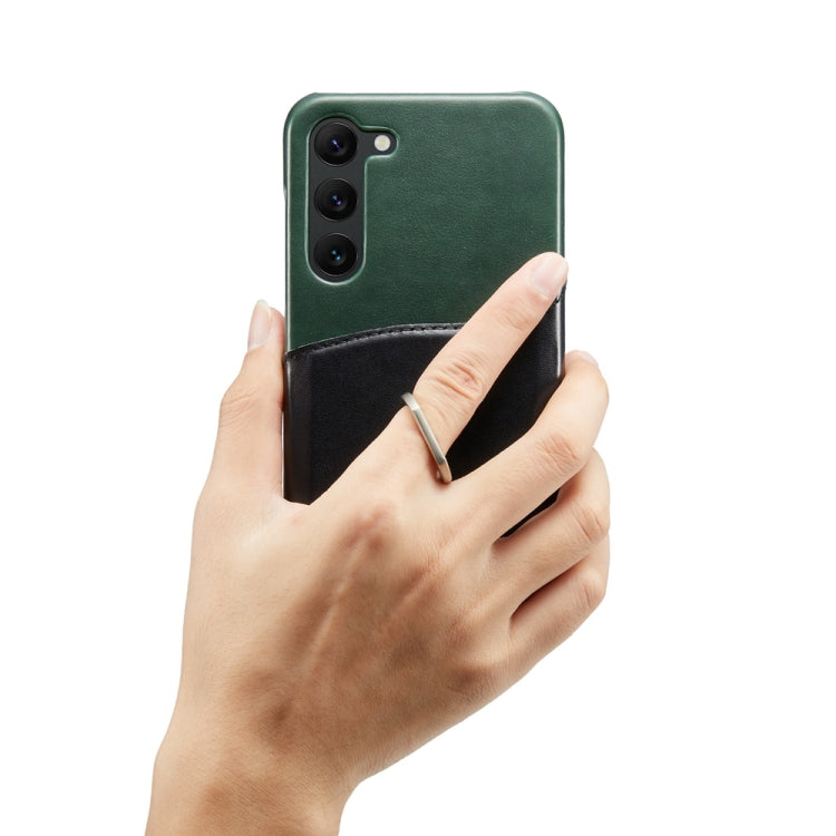 For Samsung Galaxy S23 5G Fierre Shann Oil Wax Texture Genuine Leather Back Phone Case(Black) - Galaxy S23 5G Cases by FIERRE SHANN | Online Shopping UK | buy2fix