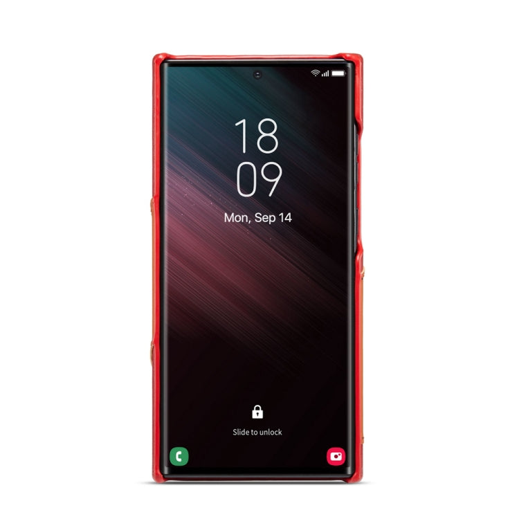 For Samsung Galaxy S23 Ultra 5G Fierre Shann Oil Wax Texture Genuine Leather Back Phone Case(Red) - Galaxy S23 Ultra 5G Cases by FIERRE SHANN | Online Shopping UK | buy2fix