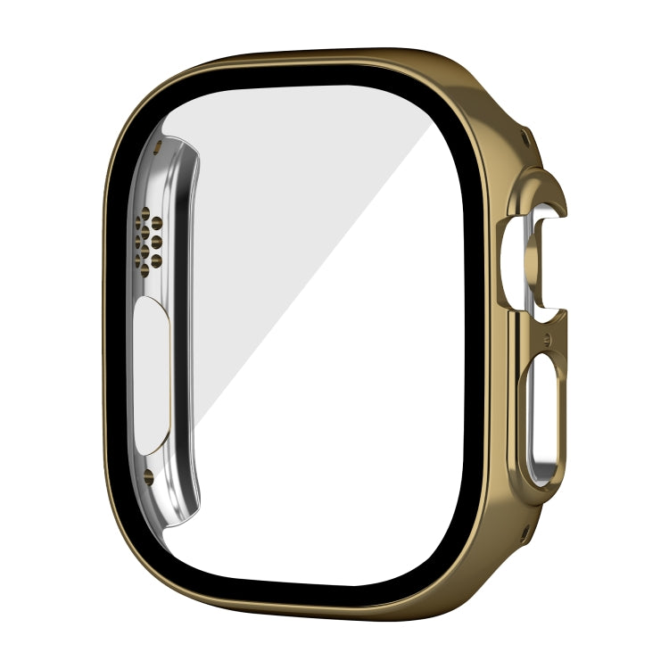 For Apple Watch Ultra 3 / 2 / 1 49mm Plating Gloss PC Tempered Glass Integral Watch Case(Dark Gold) by buy2fix