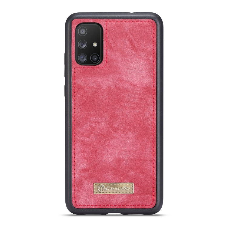 For Galaxy A71 CaseMe Detachable Multifunctional Horizontal Flip Leather Case, with Card Slot & Holder & Zipper Wallet & Photo Frame(Red) - Galaxy Phone Cases by CaseMe | Online Shopping UK | buy2fix