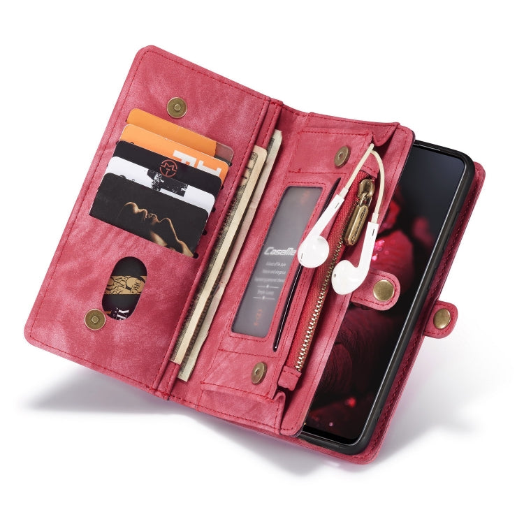 For Galaxy A71 CaseMe Detachable Multifunctional Horizontal Flip Leather Case, with Card Slot & Holder & Zipper Wallet & Photo Frame(Red) - Galaxy Phone Cases by CaseMe | Online Shopping UK | buy2fix