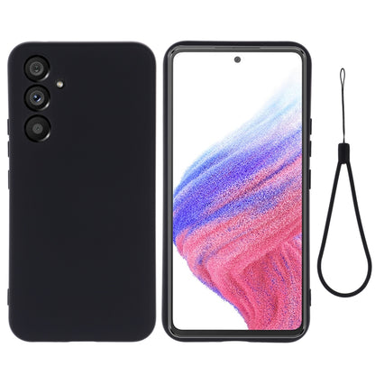 For Samsung Galaxy A54 5G Solid Color Liquid Silicone Dropproof Full Coverage Phone Case(Black) by buy2fix