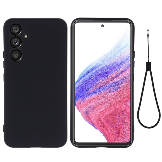 For Samsung Galaxy A54 5G Solid Color Liquid Silicone Dropproof Full Coverage Phone Case(Black) by buy2fix