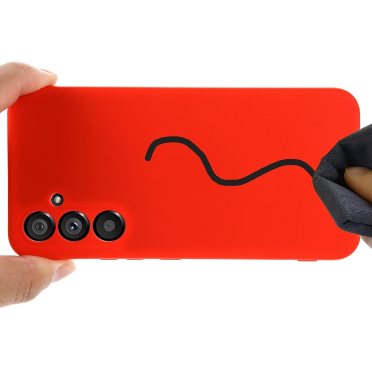 For Samsung Galaxy A54 5G Solid Color Liquid Silicone Dropproof Full Coverage Phone Case(Red) by buy2fix