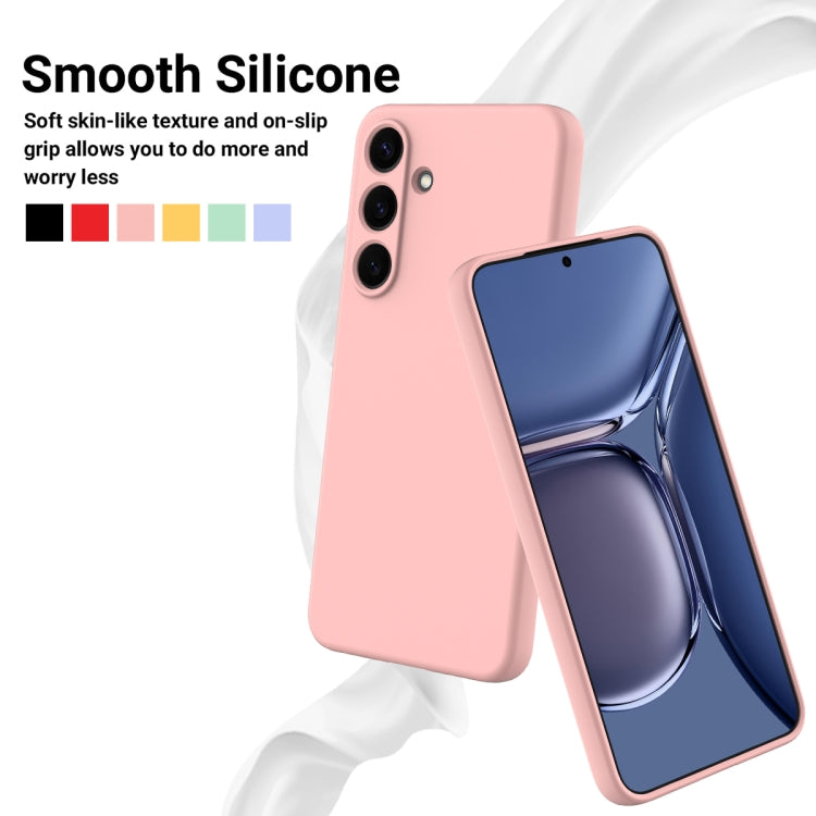 For Samsung Galaxy S25+ 5G Solid Color Liquid Silicone Dropproof Full Coverage Phone Case(Pink) by buy2fix