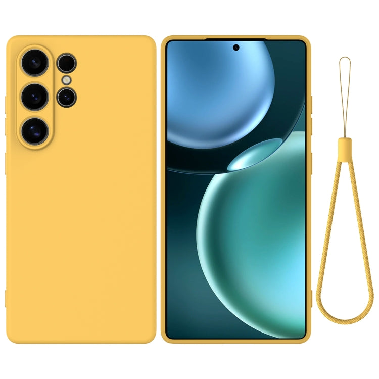 For Samsung Galaxy S25 Ultra Solid Color Liquid Silicone Dropproof Full Coverage Phone Case(Yellow) by buy2fix