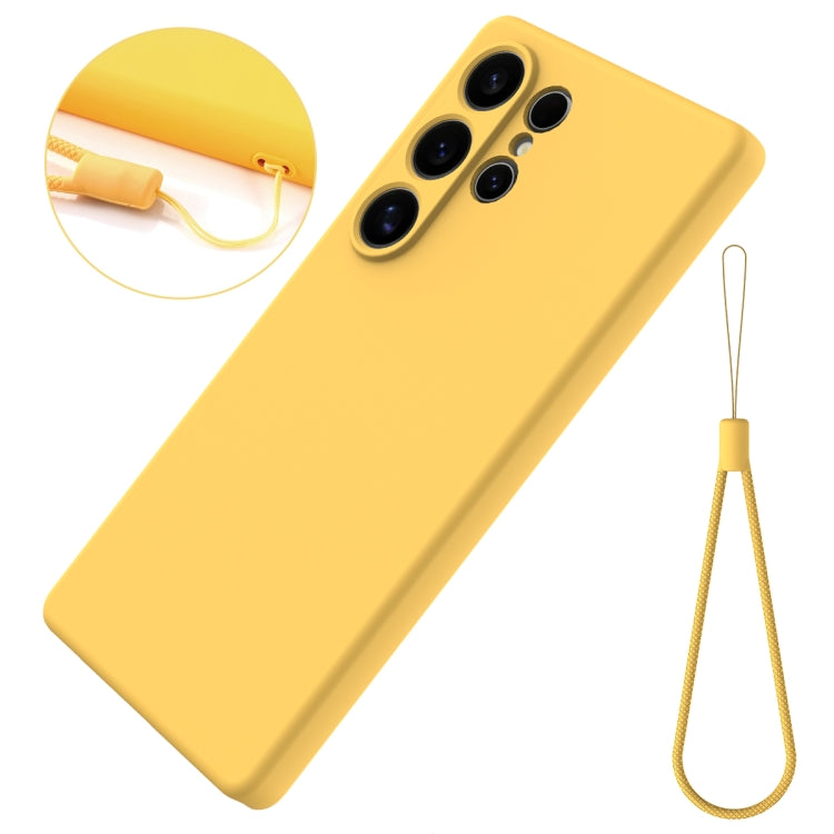 For Samsung Galaxy S25 Ultra Solid Color Liquid Silicone Dropproof Full Coverage Phone Case(Yellow) by buy2fix