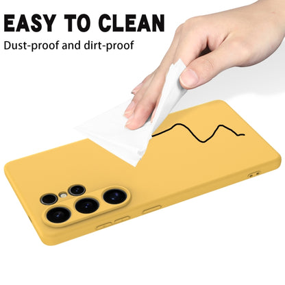 For Samsung Galaxy S25 Ultra Solid Color Liquid Silicone Dropproof Full Coverage Phone Case(Yellow) by buy2fix