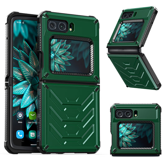 For Motorola Razr 2022 All-inclusive Shockproof Folding Phone Case(Army Green) by buy2fix