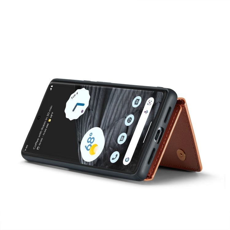 For Google Pixel 7 Pro DG.MING M3 Series Glitter Powder Card Bag Leather Case(Rose Gold) by DG.MING