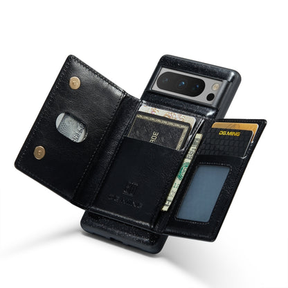 For Google Pixel 8 Pro DG.MING M3 Series Glitter Powder Card Bag Leather Case(Black) by DG.MING