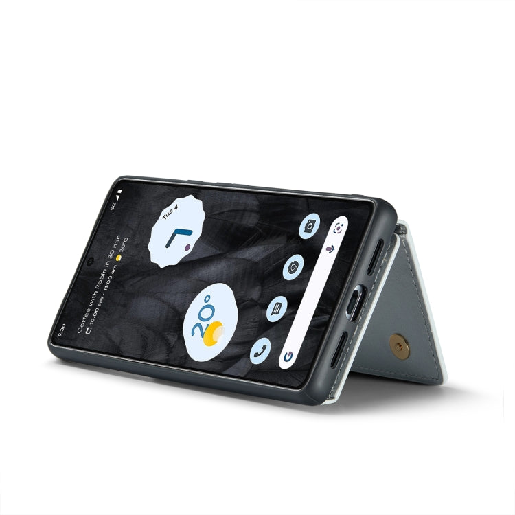 For Google Pixel 8 Pro DG.MING M3 Series Glitter Powder Card Bag Leather Case(Silver) by DG.MING