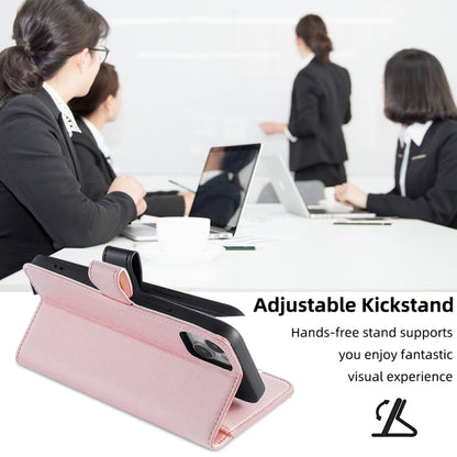 For iPhone 14 Plus Sheep Texture Cross-body Zipper Wallet Leather Phone Case(Pink) - iPhone 14 Plus Cases by buy2fix | Online Shopping UK | buy2fix