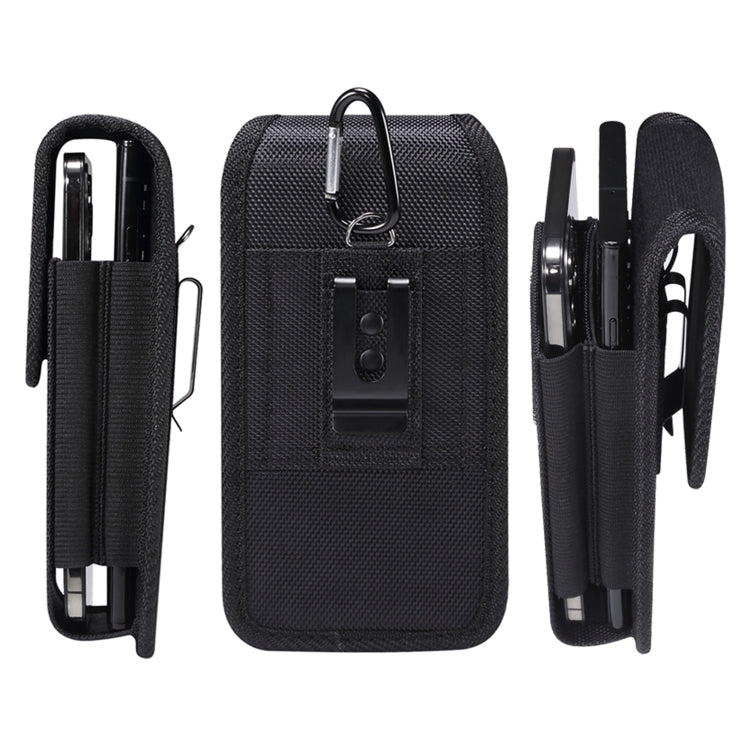 For 6.5-6.9 inch Smartphones Vertical Double Grid Oxford Cloth Phone Case(Black) by buy2fix