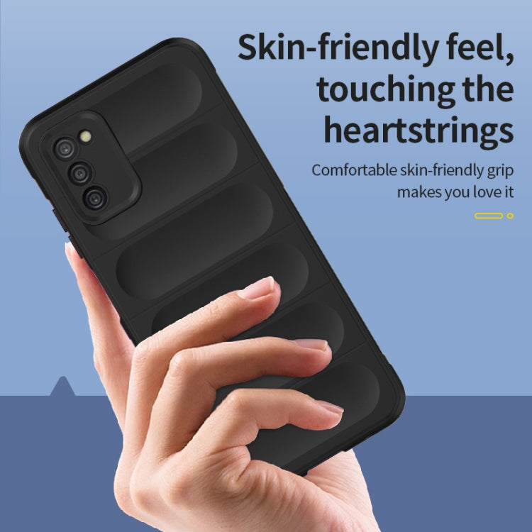 For Samsung Galaxy A03s India Version Magic Shield TPU + Flannel Phone Case(Dark Grey) by buy2fix