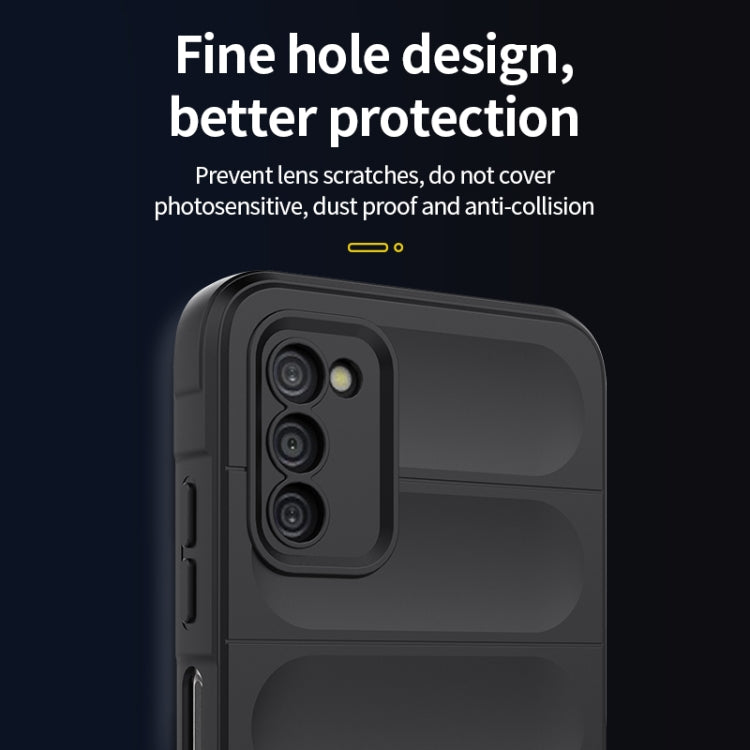 For Samsung Galaxy A03s India Version Magic Shield TPU + Flannel Phone Case(Dark Blue) by buy2fix