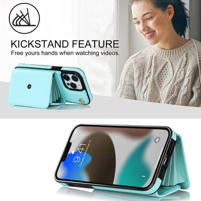 For iPhone 13 Pro RFID Card Slot Phone Case with Long Lanyard(Mint Green) - iPhone 13 Pro Cases by buy2fix | Online Shopping UK | buy2fix
