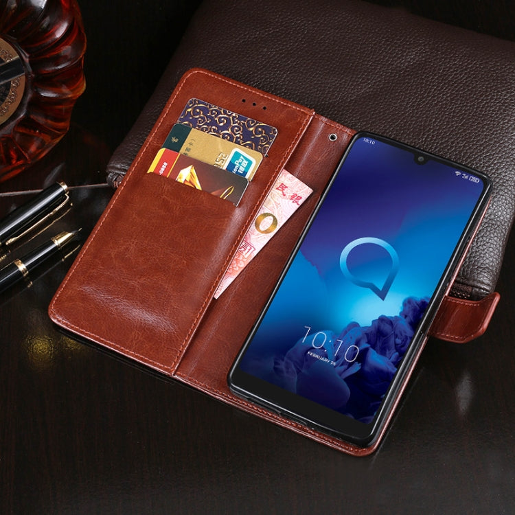 For Alcatel 3L 2019 / 5039D idewei Crazy Horse Texture Horizontal Flip Leather Case with Holder & Card Slots & Wallet(Brown) - Alcatel Cases by idewei | Online Shopping UK | buy2fix