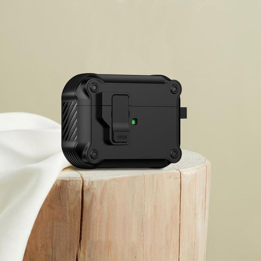 For AirPods Pro 3 Eagle Shockproof Earphone Protective Case with Switch(Black) - For AirPods Pro 3 by buy2fix | Online Shopping UK | buy2fix