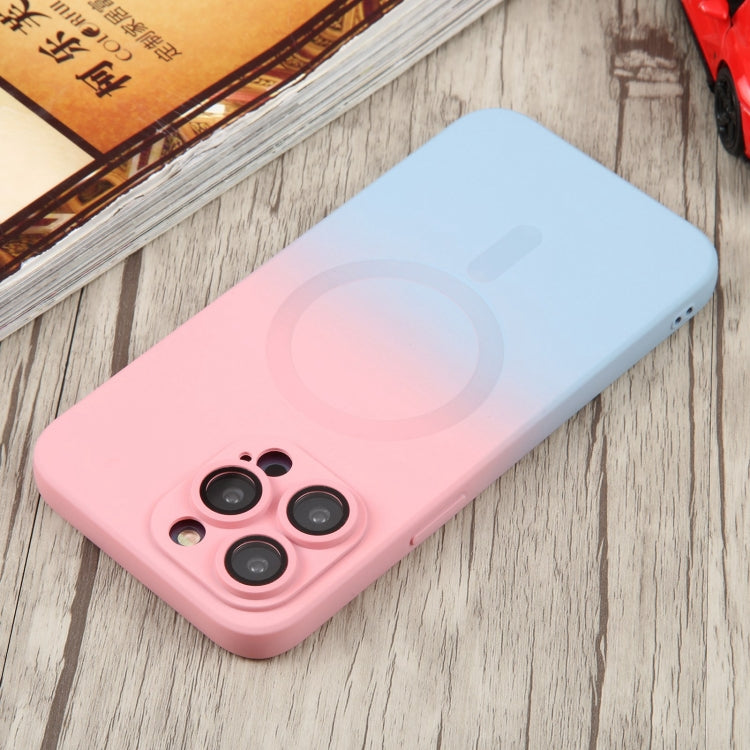 For iPhone 14 Plus Liquid TPU Silicone Gradient MagSafe Phone Case(Pink Blue) - iPhone 14 Plus Cases by buy2fix | Online Shopping UK | buy2fix