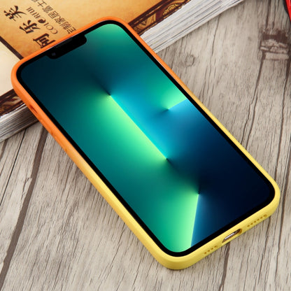 For iPhone 13 Pro Max Liquid TPU Silicone Gradient MagSafe Phone Case(Orange Yellow) - iPhone 13 Pro Max Cases by buy2fix | Online Shopping UK | buy2fix