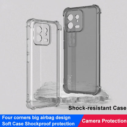 For Xiaomi 13 5G imak Shockproof Airbag TPU Phone Case(Transparent Black) - 13 Cases by imak | Online Shopping UK | buy2fix