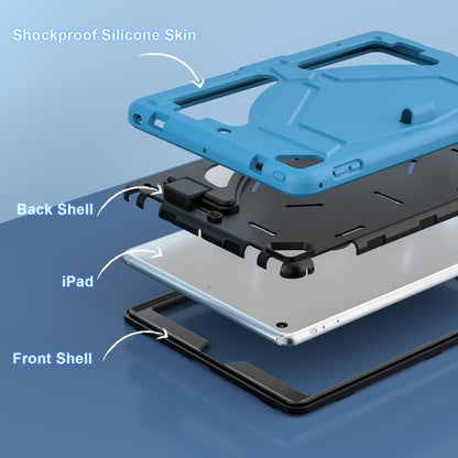 For iPad 9.7 2018/2017 / Pro 9.7 2016 / Air 2 Silicone + PC Shockproof Protective Tablet Case(Light Blue+Black) - iPad 9.7 (2018) & (2017) Cases by buy2fix | Online Shopping UK | buy2fix