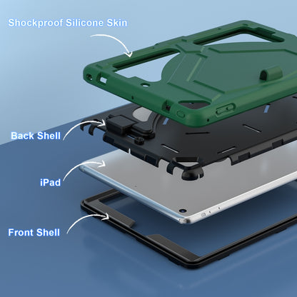 For iPad 9.7 2018/2017 / Pro 9.7 2016 / Air 2 Silicone + PC Shockproof Protective Tablet Case(Green+Black) - iPad 9.7 (2018) & (2017) Cases by buy2fix | Online Shopping UK | buy2fix