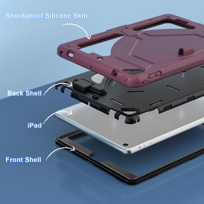 For iPad 9.7 2018/2017 / Pro 9.7 2016 / Air 2 Silicone + PC Shockproof Protective Tablet Case(Plum Black) - iPad 9.7 (2018) & (2017) Cases by buy2fix | Online Shopping UK | buy2fix