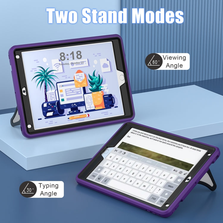 For iPad 9.7 2018/2017 / Pro 9.7 2016 / Air 2 Silicone + PC Shockproof Protective Tablet Case(Purple+Black) - iPad 9.7 (2018) & (2017) Cases by buy2fix | Online Shopping UK | buy2fix