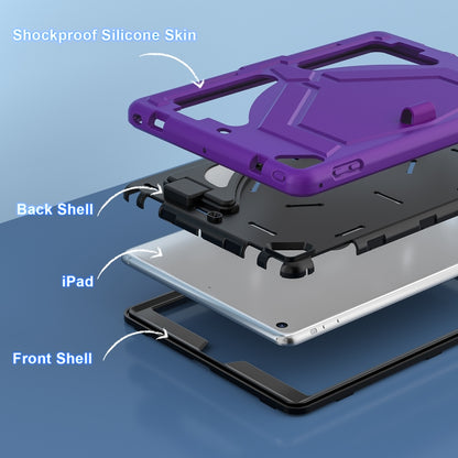 For iPad 9.7 2018/2017 / Pro 9.7 2016 / Air 2 Silicone + PC Shockproof Protective Tablet Case(Purple+Black) - iPad 9.7 (2018) & (2017) Cases by buy2fix | Online Shopping UK | buy2fix