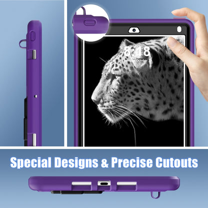 For iPad 9.7 2018/2017 / Pro 9.7 2016 / Air 2 Silicone + PC Shockproof Protective Tablet Case(Purple+Black) - iPad 9.7 (2018) & (2017) Cases by buy2fix | Online Shopping UK | buy2fix