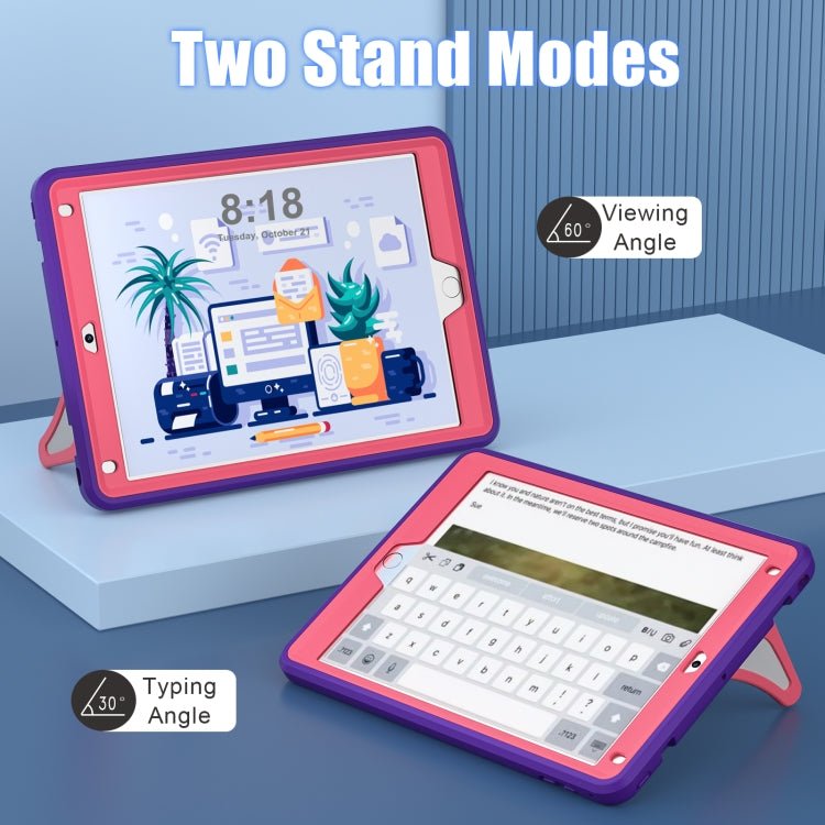 For iPad 9.7 2018/2017 / Pro 9.7 2016 / Air 2 Silicone + PC Shockproof Protective Tablet Case(Purple+Rose) - iPad 9.7 (2018) & (2017) Cases by buy2fix | Online Shopping UK | buy2fix
