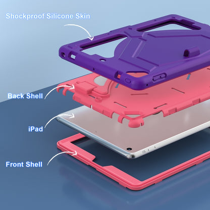 For iPad 9.7 2018/2017 / Pro 9.7 2016 / Air 2 Silicone + PC Shockproof Protective Tablet Case(Purple+Rose) - iPad 9.7 (2018) & (2017) Cases by buy2fix | Online Shopping UK | buy2fix