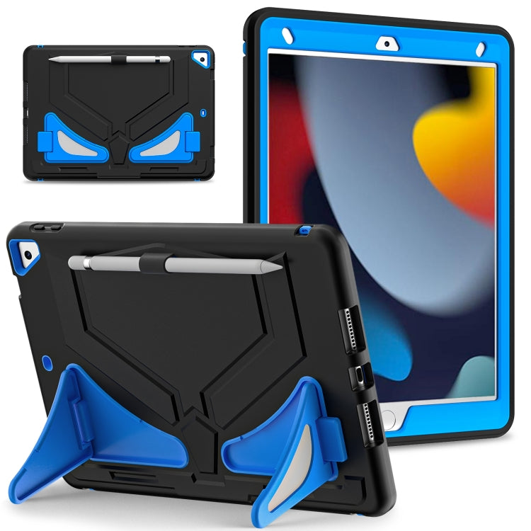 For iPad 10.2 2021 / 2020 / 2019 Silicone + PC Shockproof Protective Tablet Case(Black+Blue) - iPad 10.2 Cases by buy2fix | Online Shopping UK | buy2fix