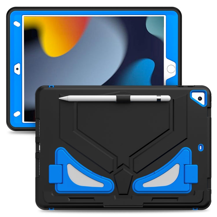 For iPad 10.2 2021 / 2020 / 2019 Silicone + PC Shockproof Protective Tablet Case(Black+Blue) - iPad 10.2 Cases by buy2fix | Online Shopping UK | buy2fix