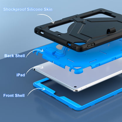 For iPad 10.2 2021 / 2020 / 2019 Silicone + PC Shockproof Protective Tablet Case(Black+Blue) - iPad 10.2 Cases by buy2fix | Online Shopping UK | buy2fix