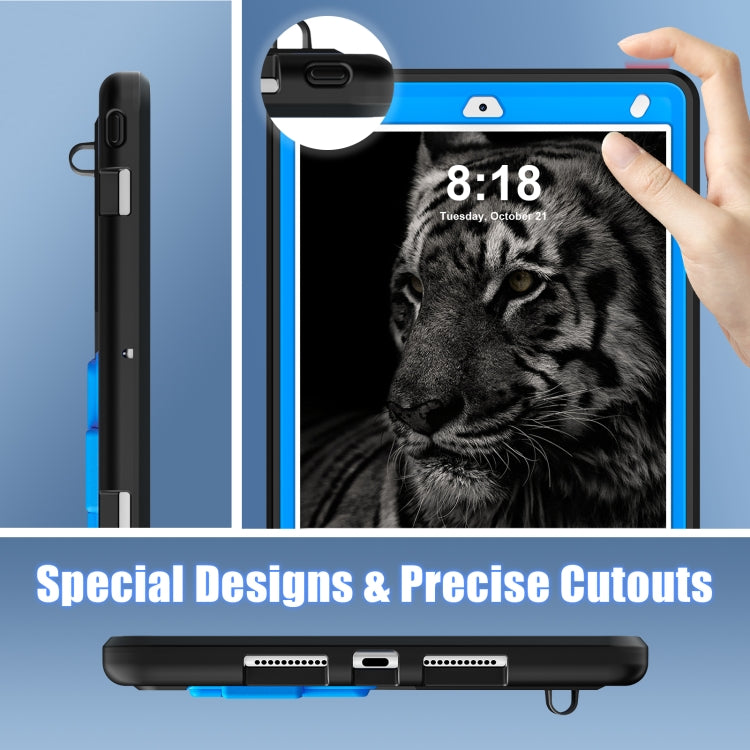 For iPad 10.2 2021 / 2020 / 2019 Silicone + PC Shockproof Protective Tablet Case(Black+Blue) - iPad 10.2 Cases by buy2fix | Online Shopping UK | buy2fix