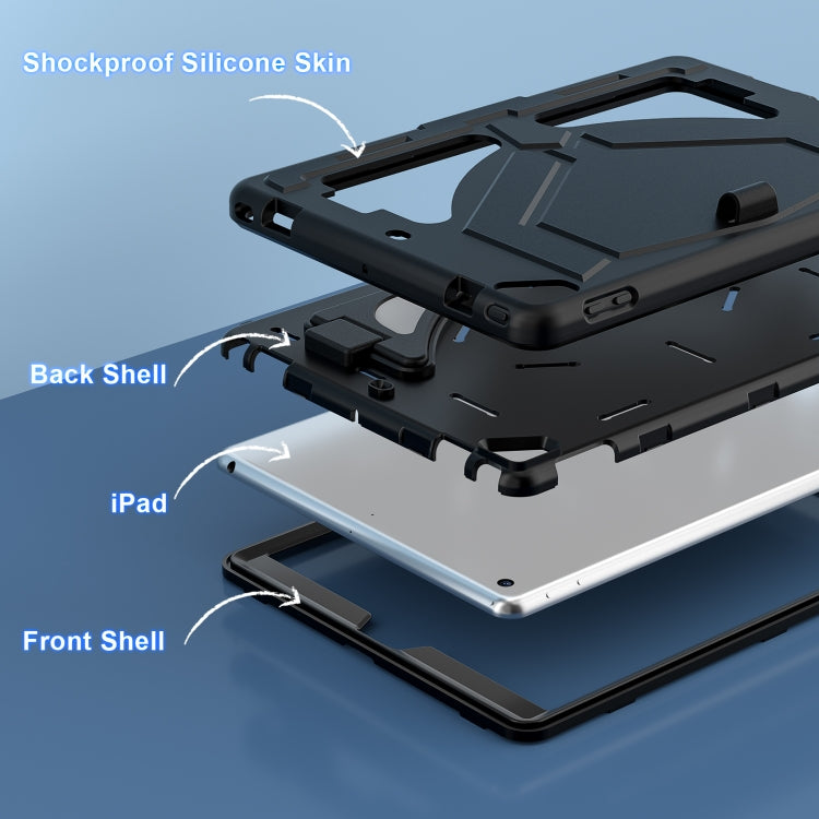 For iPad 10.2 2021 / 2020 / 2019 Silicone + PC Shockproof Protective Tablet Case(Black) - iPad 10.2 Cases by buy2fix | Online Shopping UK | buy2fix