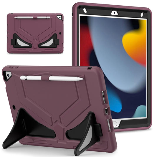 For iPad 10.2 2021 / 2020 / 2019 Silicone + PC Shockproof Protective Tablet Case(Plum Black) - iPad 10.2 Cases by buy2fix | Online Shopping UK | buy2fix