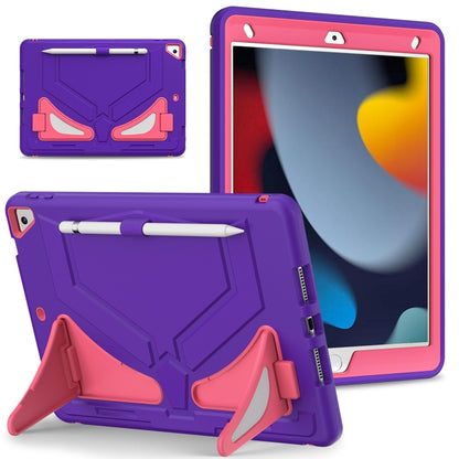 For iPad 10.2 2021 / 2020 / 2019 Silicone + PC Shockproof Protective Tablet Case(Purple+Rose) - iPad 10.2 Cases by buy2fix | Online Shopping UK | buy2fix