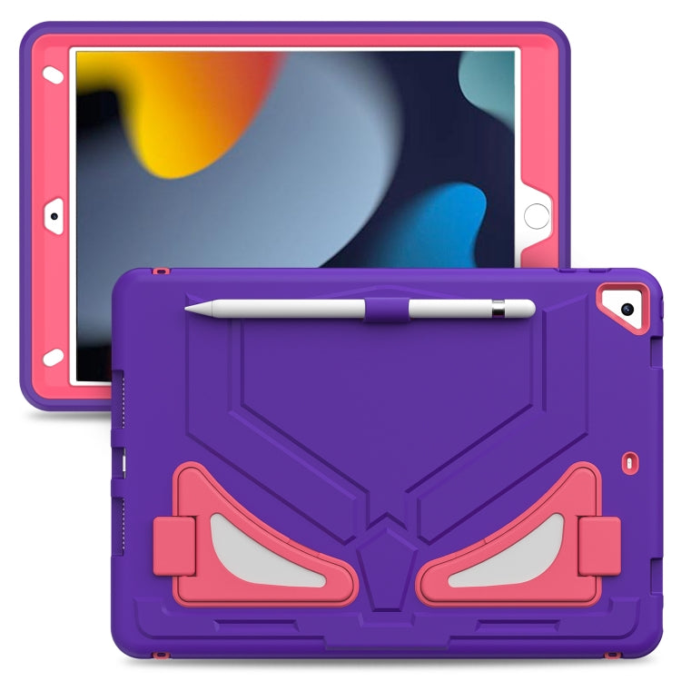 For iPad 10.2 2021 / 2020 / 2019 Silicone + PC Shockproof Protective Tablet Case(Purple+Rose) - iPad 10.2 Cases by buy2fix | Online Shopping UK | buy2fix