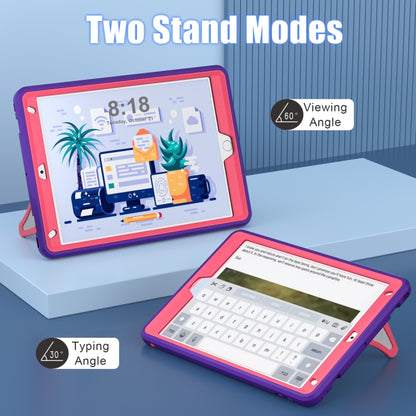 For iPad 10.2 2021 / 2020 / 2019 Silicone + PC Shockproof Protective Tablet Case(Purple+Rose) - iPad 10.2 Cases by buy2fix | Online Shopping UK | buy2fix