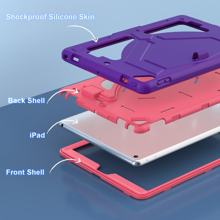 For iPad 10.2 2021 / 2020 / 2019 Silicone + PC Shockproof Protective Tablet Case(Purple+Rose) - iPad 10.2 Cases by buy2fix | Online Shopping UK | buy2fix