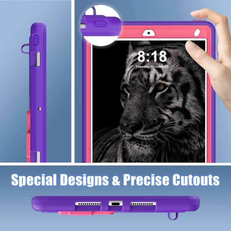 For iPad 10.2 2021 / 2020 / 2019 Silicone + PC Shockproof Protective Tablet Case(Purple+Rose) - iPad 10.2 Cases by buy2fix | Online Shopping UK | buy2fix