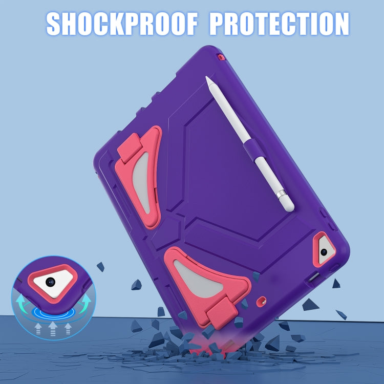 For iPad 10.2 2021 / 2020 / 2019 Silicone + PC Shockproof Protective Tablet Case(Purple+Rose) - iPad 10.2 Cases by buy2fix | Online Shopping UK | buy2fix