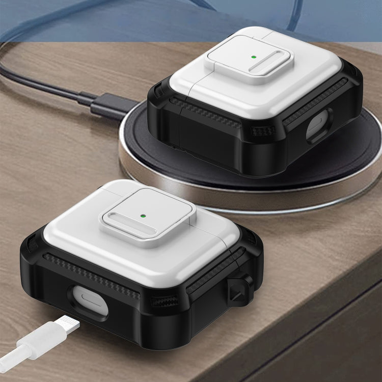 For AirPods 3 TPU + PC Shockproof Earphone Protective Case with Switch(Blue) by buy2fix