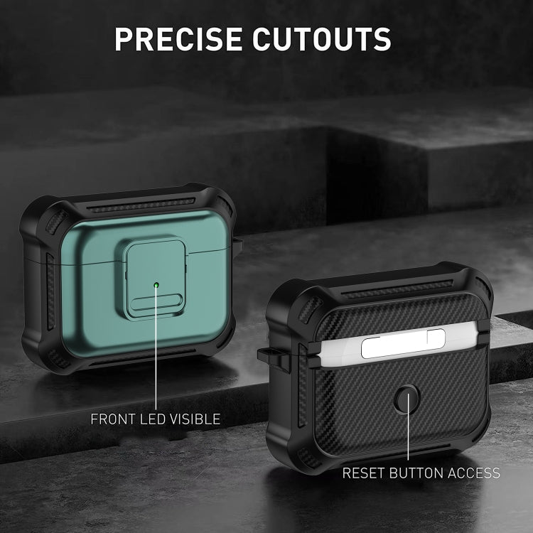 For AirPods Pro TPU + PC Shockproof Earphone Protective Case with Switch(Purple) by buy2fix