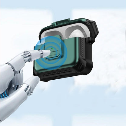 For AirPods Pro TPU + PC Shockproof Earphone Protective Case with Switch(Blue) by buy2fix